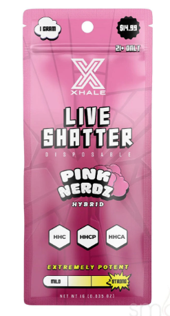 Xhale 1g HHC Live Shatter Cartridge | Pink Nerdz